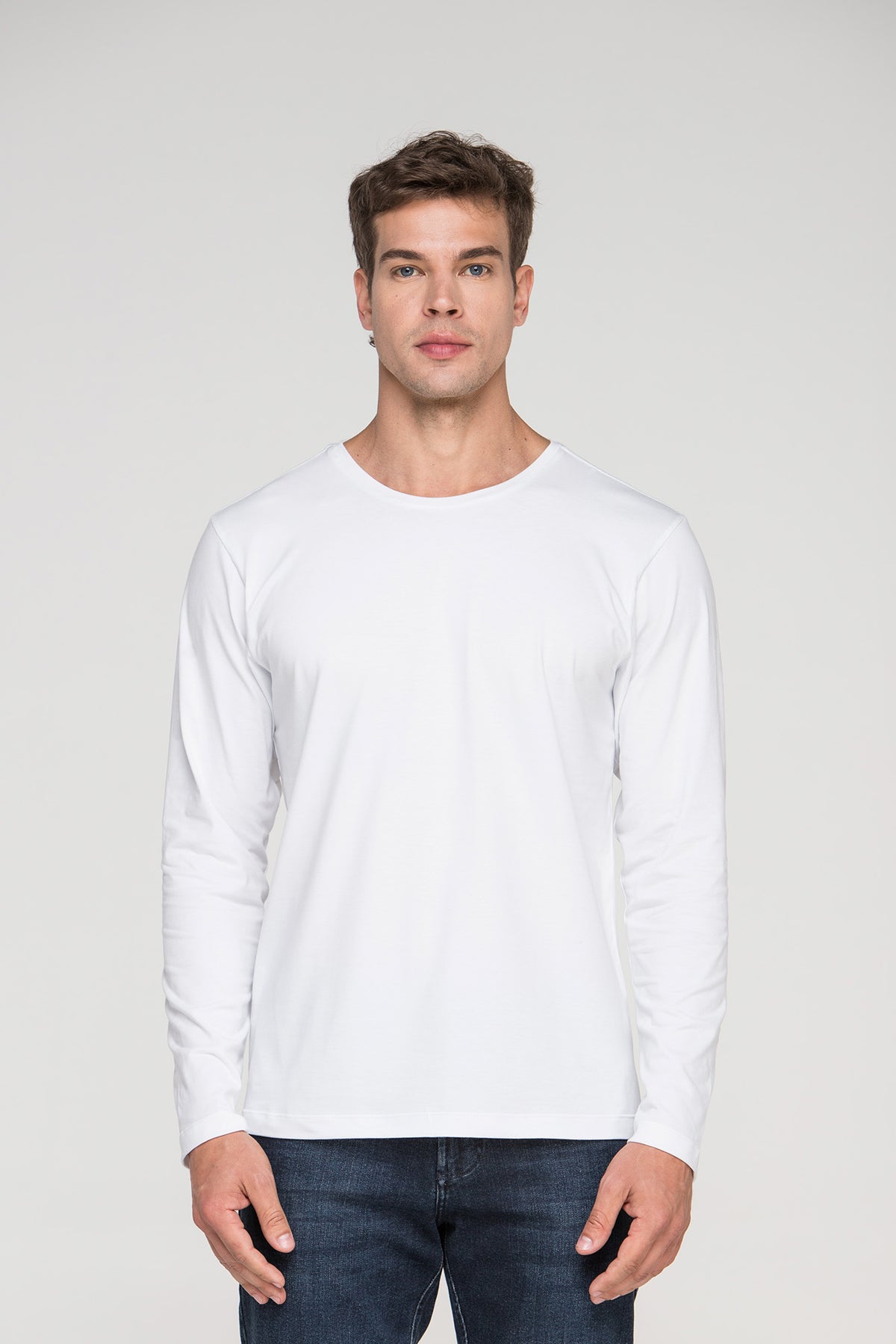 Camiseta Smart Manga Longa Branca