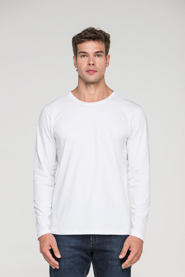 Camiseta Smart Manga Longa Branca
