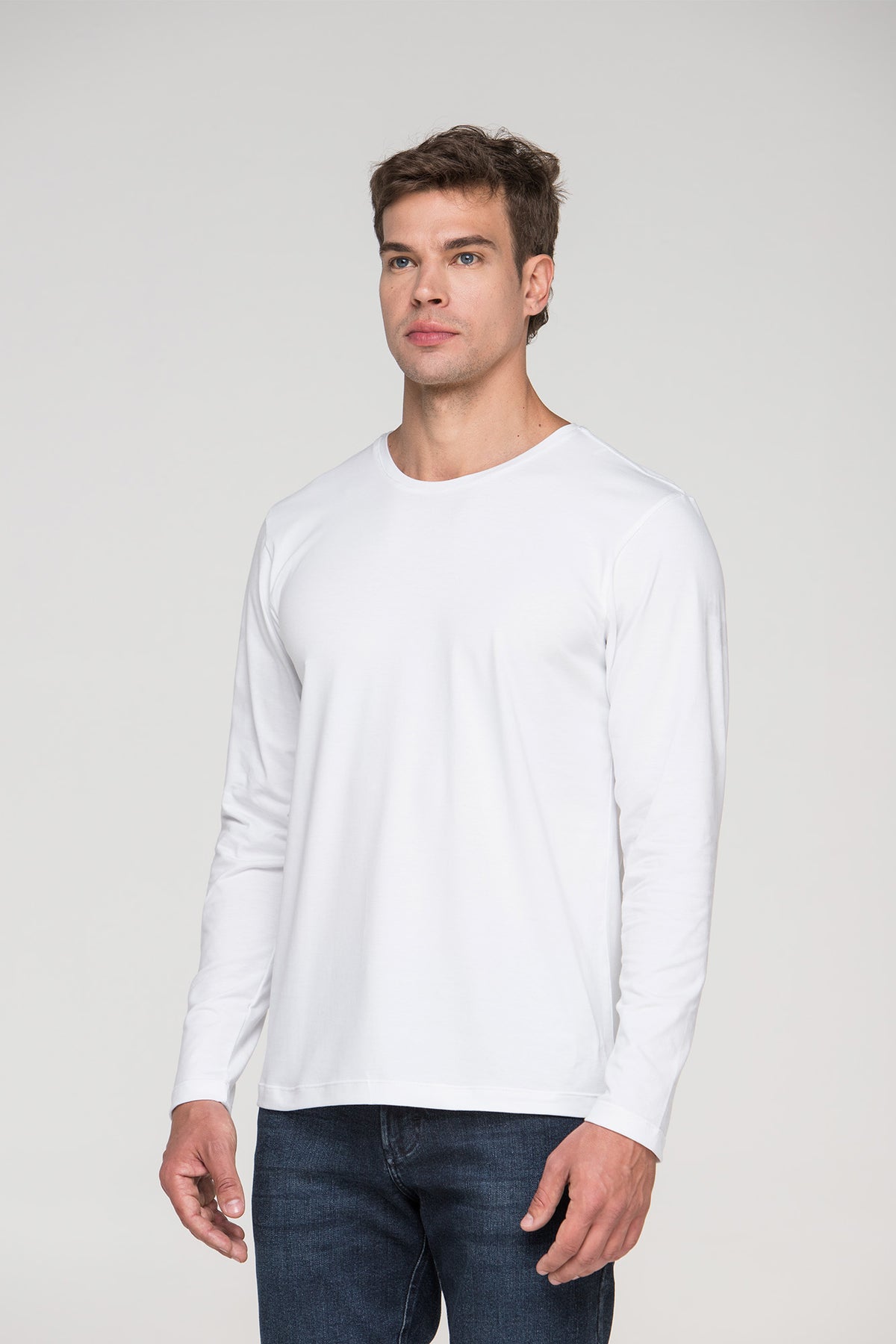 Camiseta Smart Manga Longa Branca