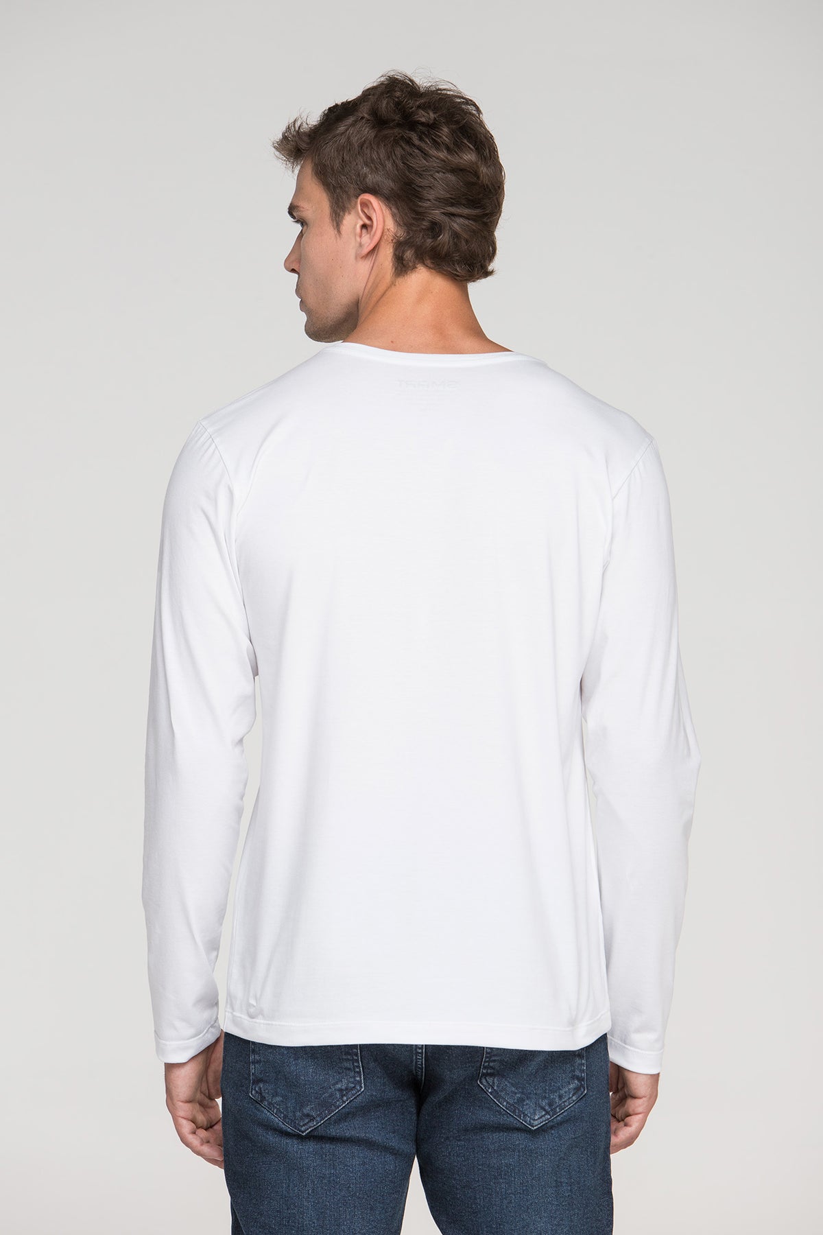 Camiseta Smart Manga Longa Branca
