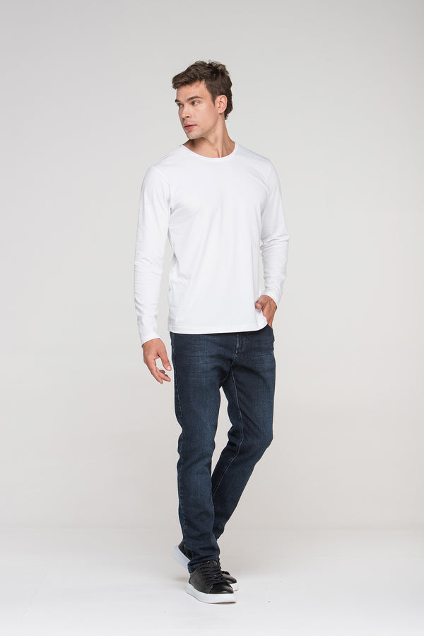 Camiseta Smart Manga Longa Branca