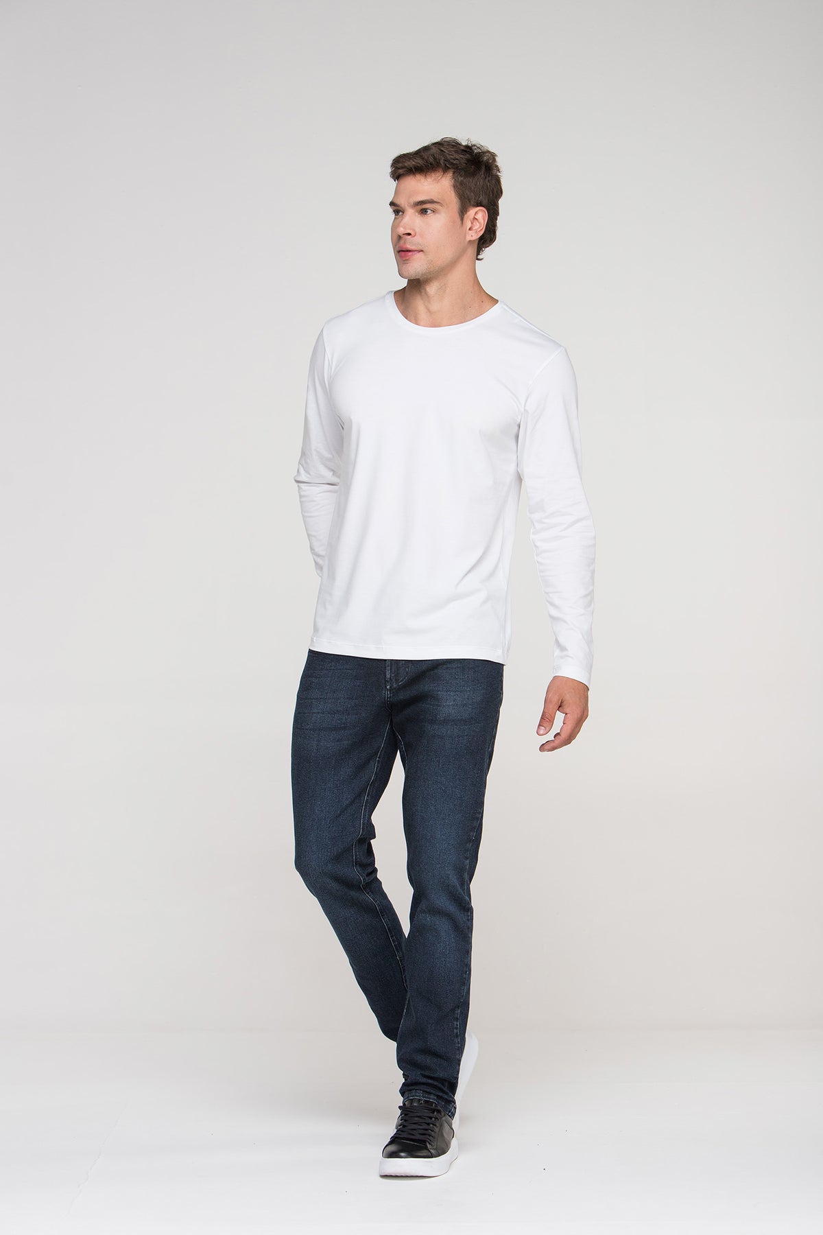 Camiseta Smart Manga Longa Branca