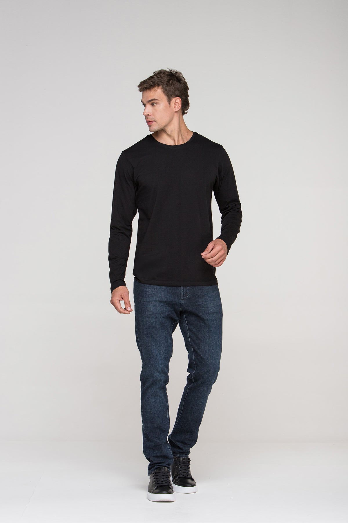 Camiseta Smart Manga Longa Preta